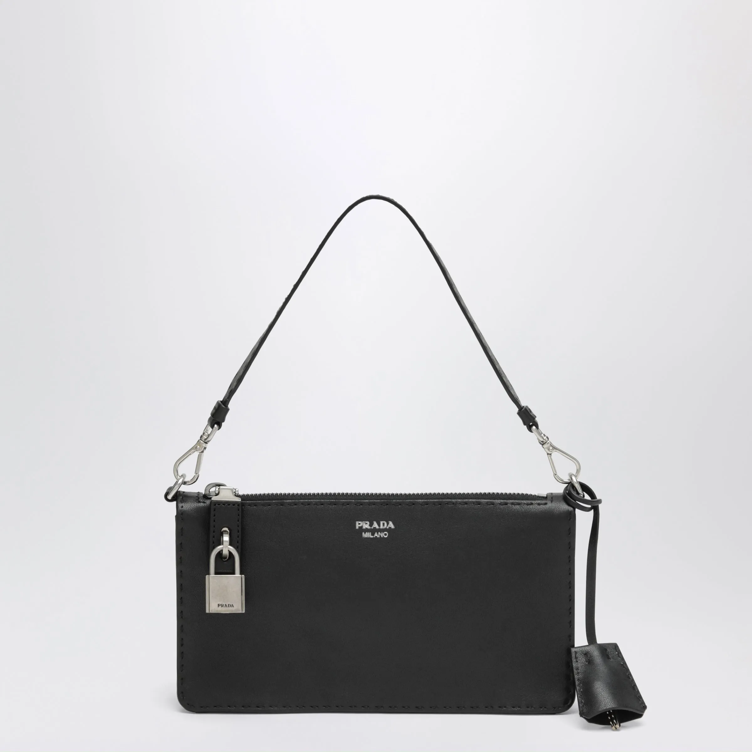 Prada Black aged leather pouch