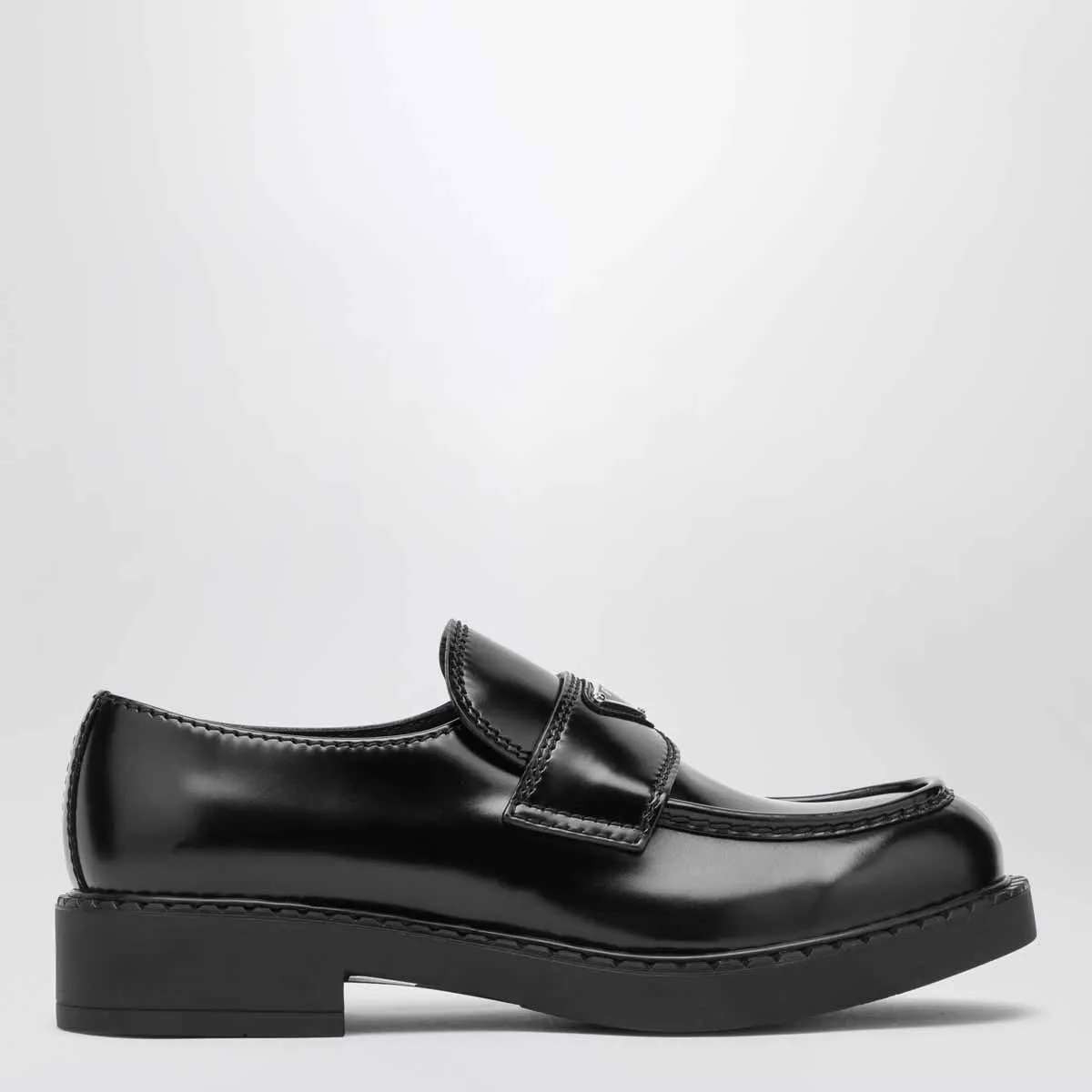 Prada Chocolate moccasins in black brushed leather