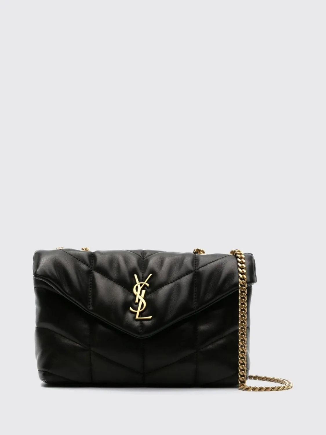 Saint Laurent Puffer Matelassé Lambskin Mini Bag with YSL Monogram