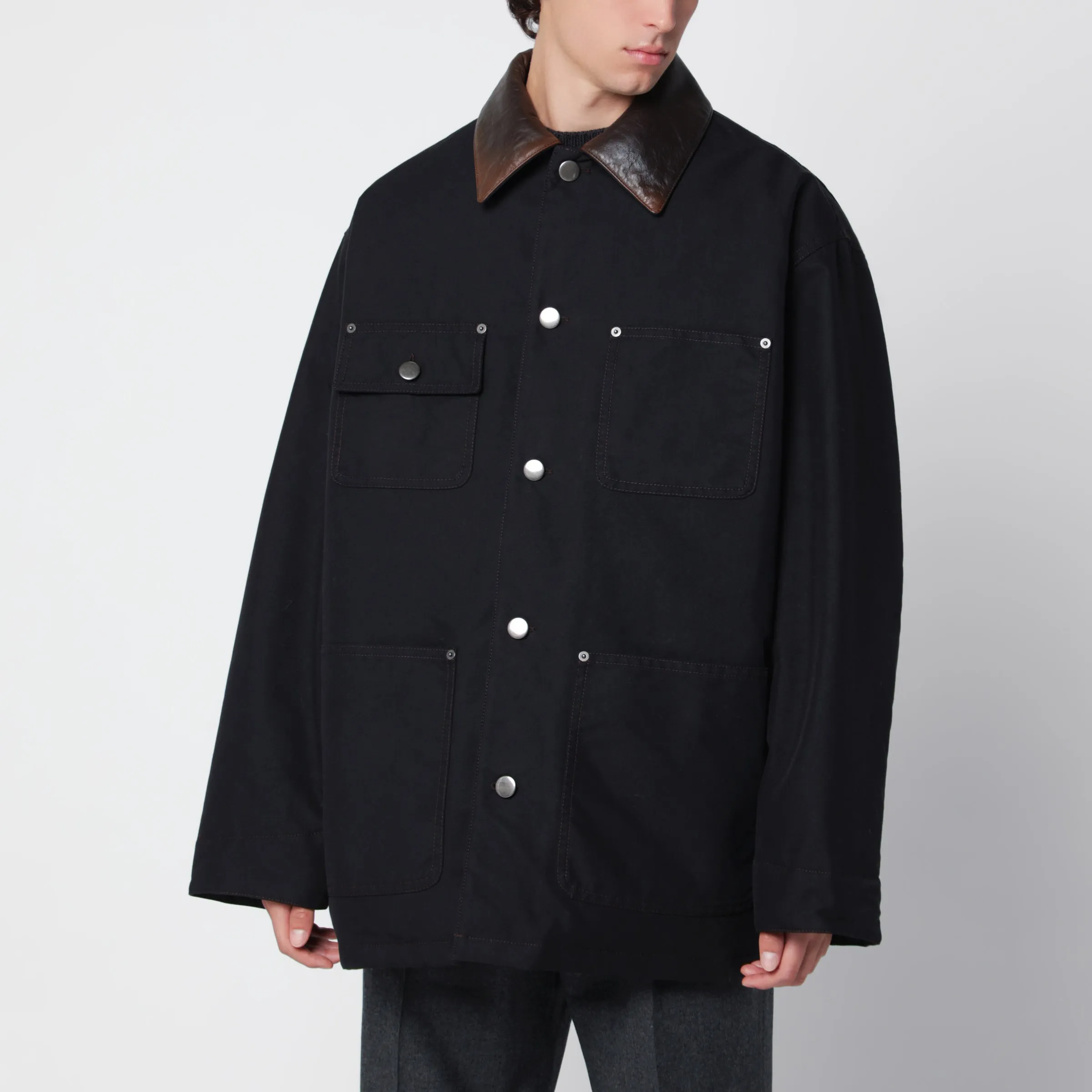 Prada Black medium down jacket in technical cotton