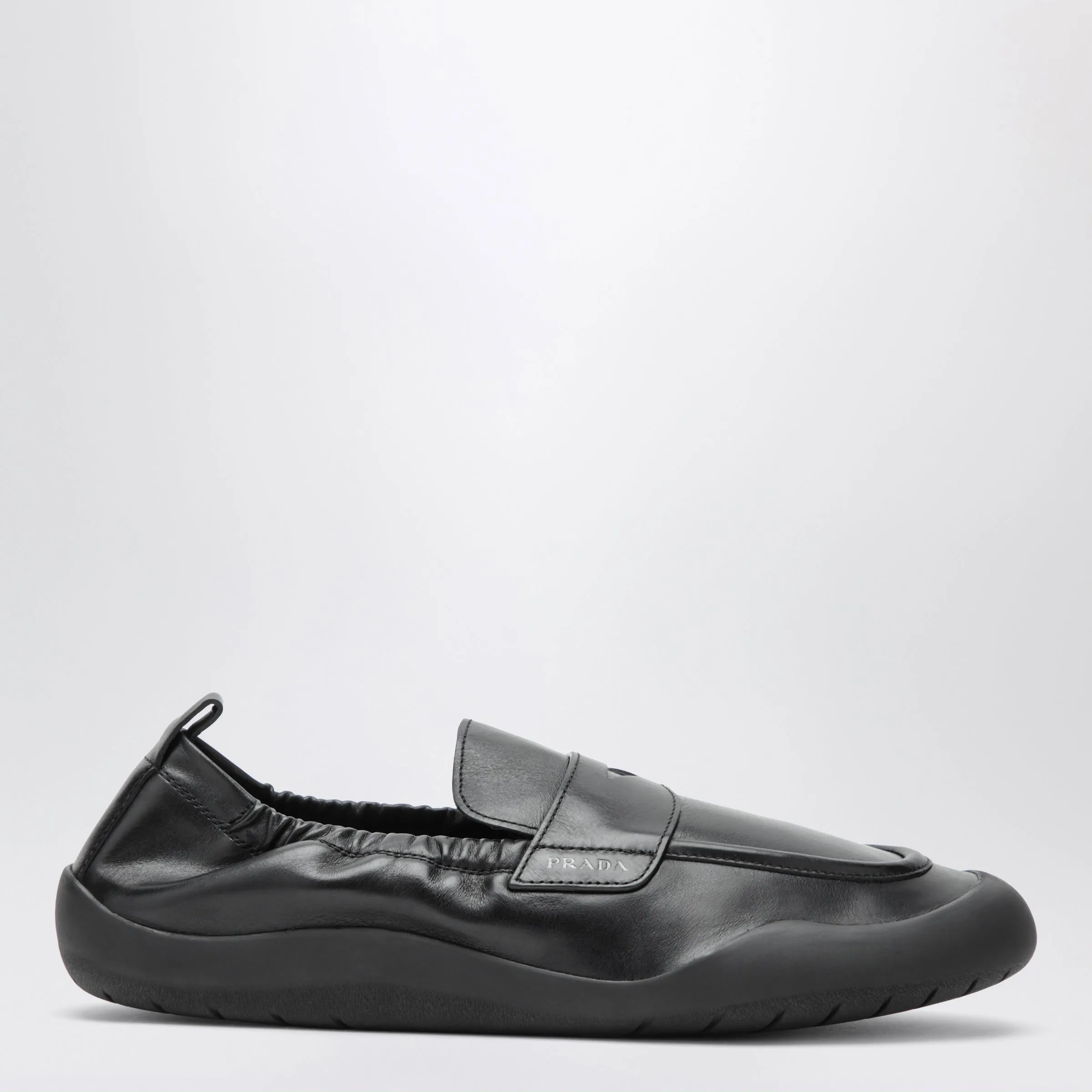 Prada Black leather Speedrock loafers