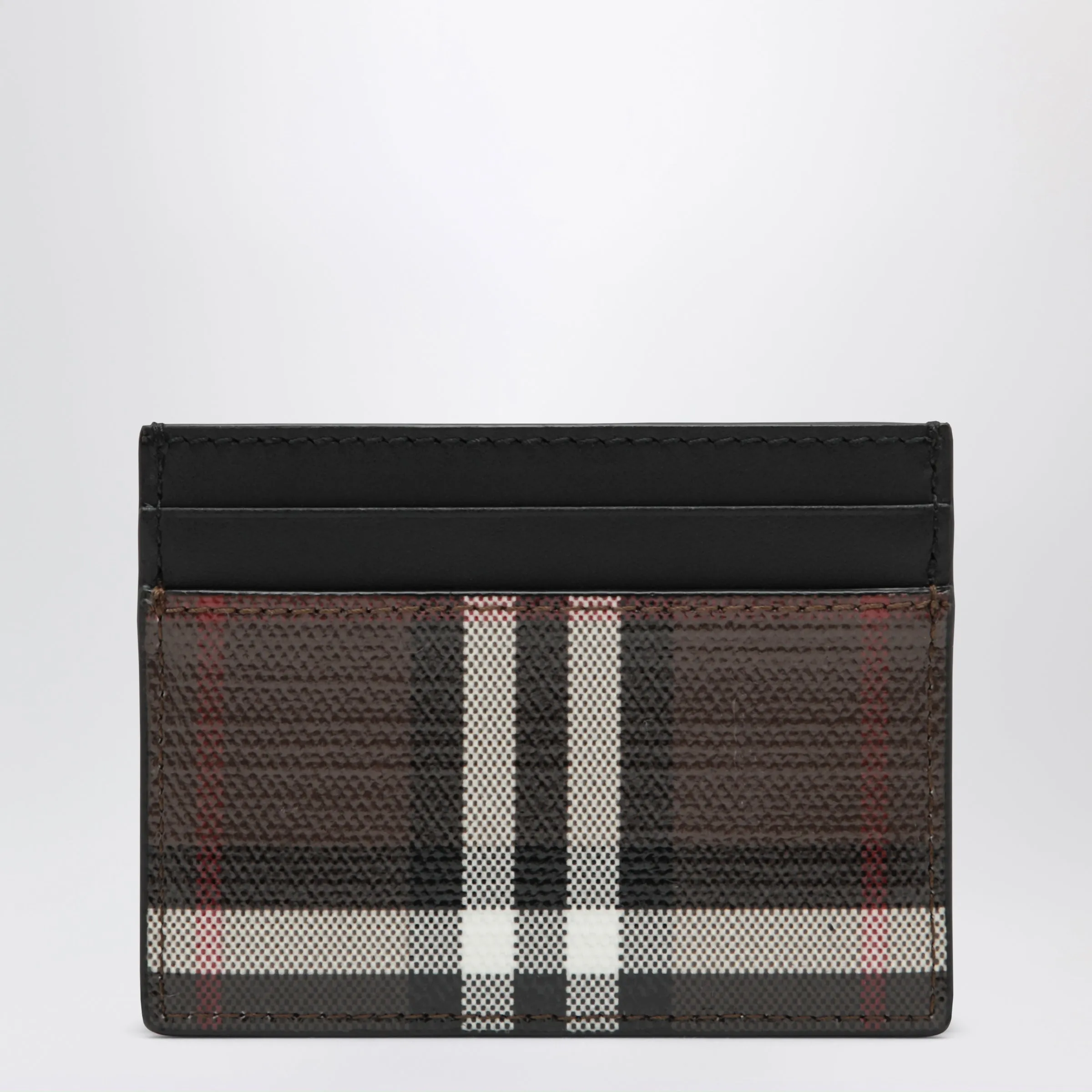 Burberry Brown card holder in coated cotton with Check pattern