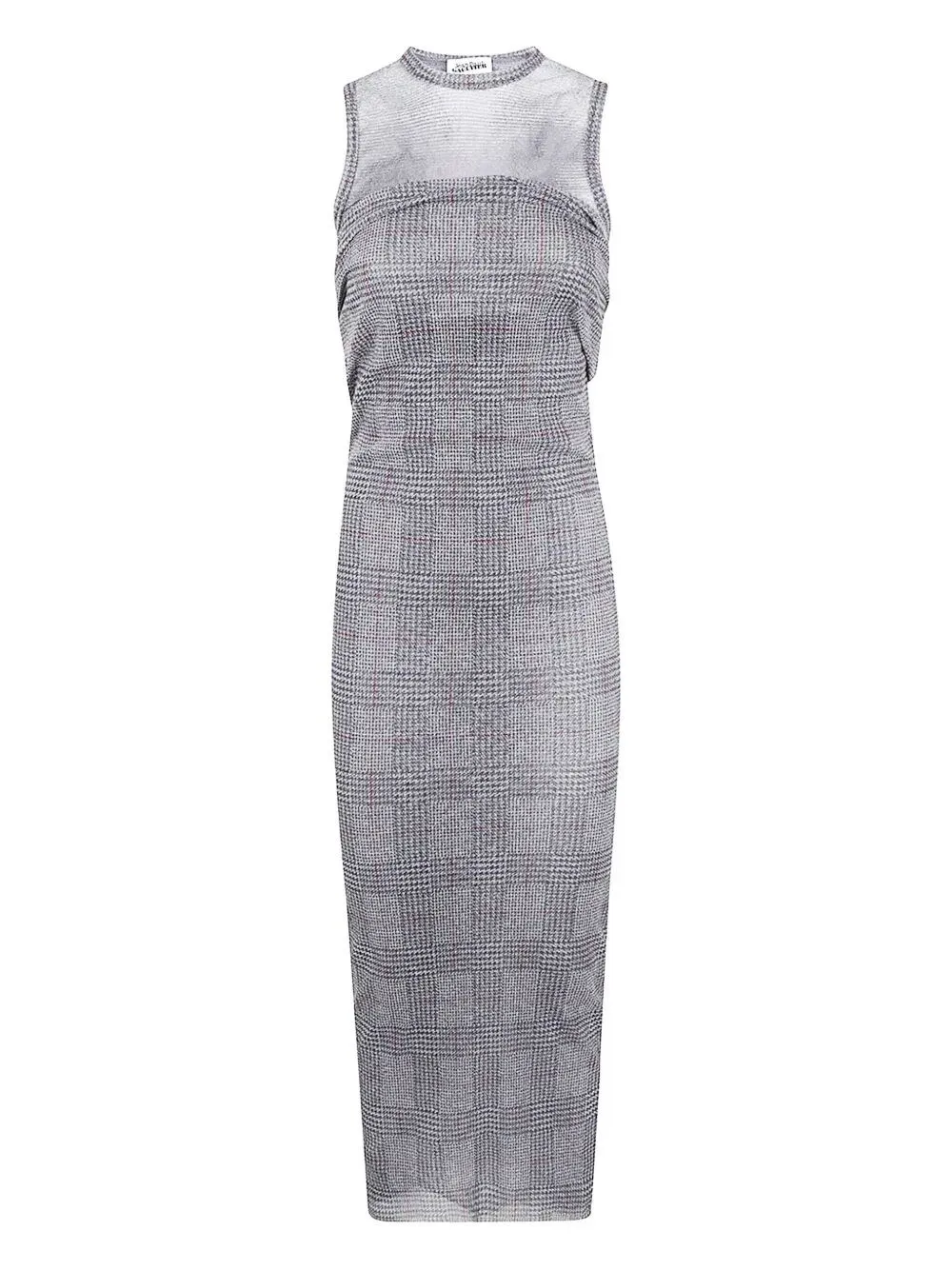 Jean Paul Gaultier Mesh Long Dress Double Layer Printed “Body Shadow”
