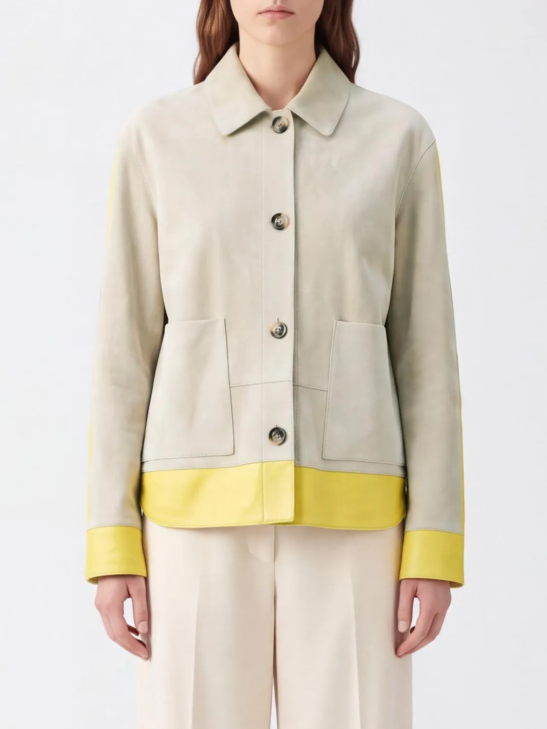 Loewe Suede Leather Shirt Jacket with Patch Pockets