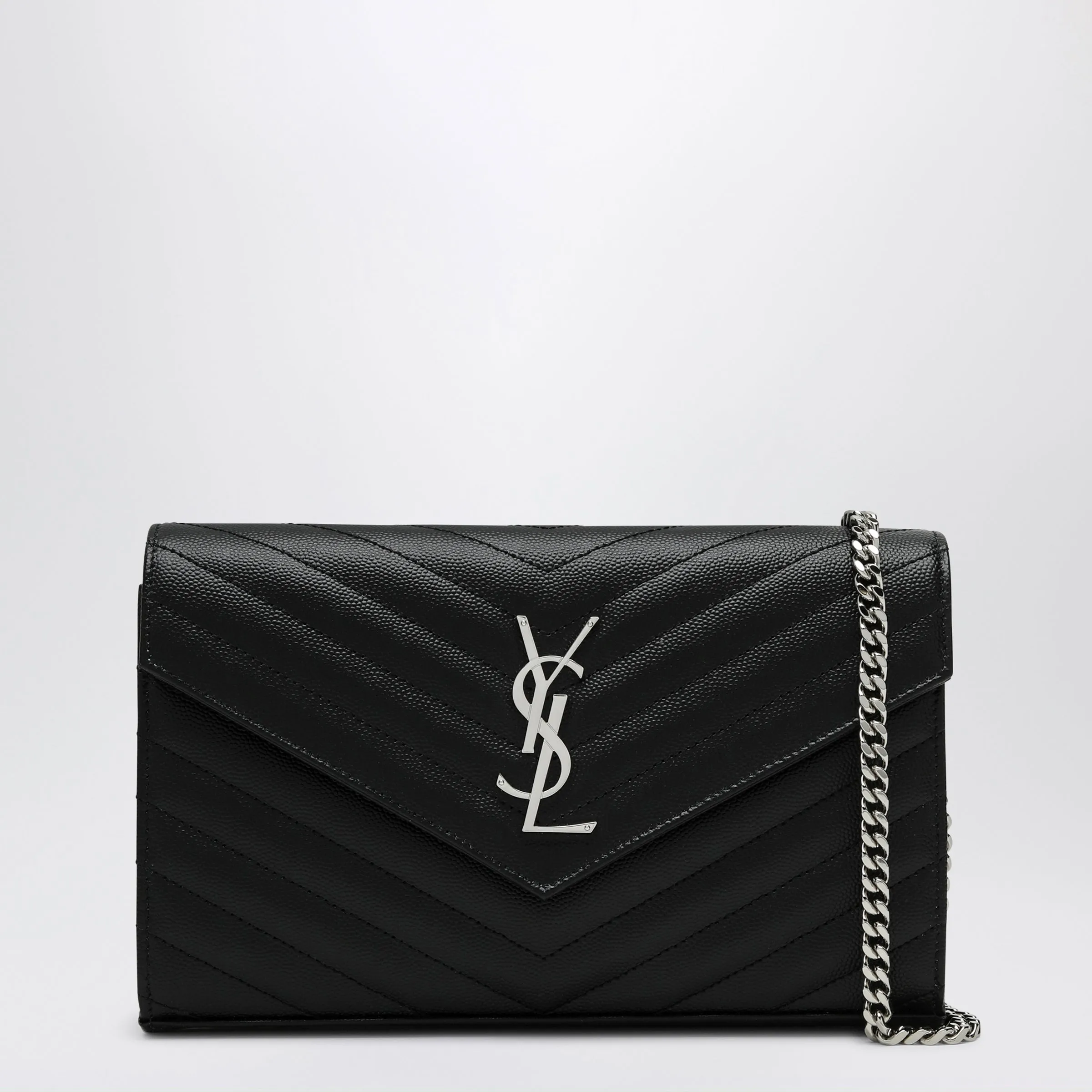Saint Laurent Clutch with chain Cassandre black