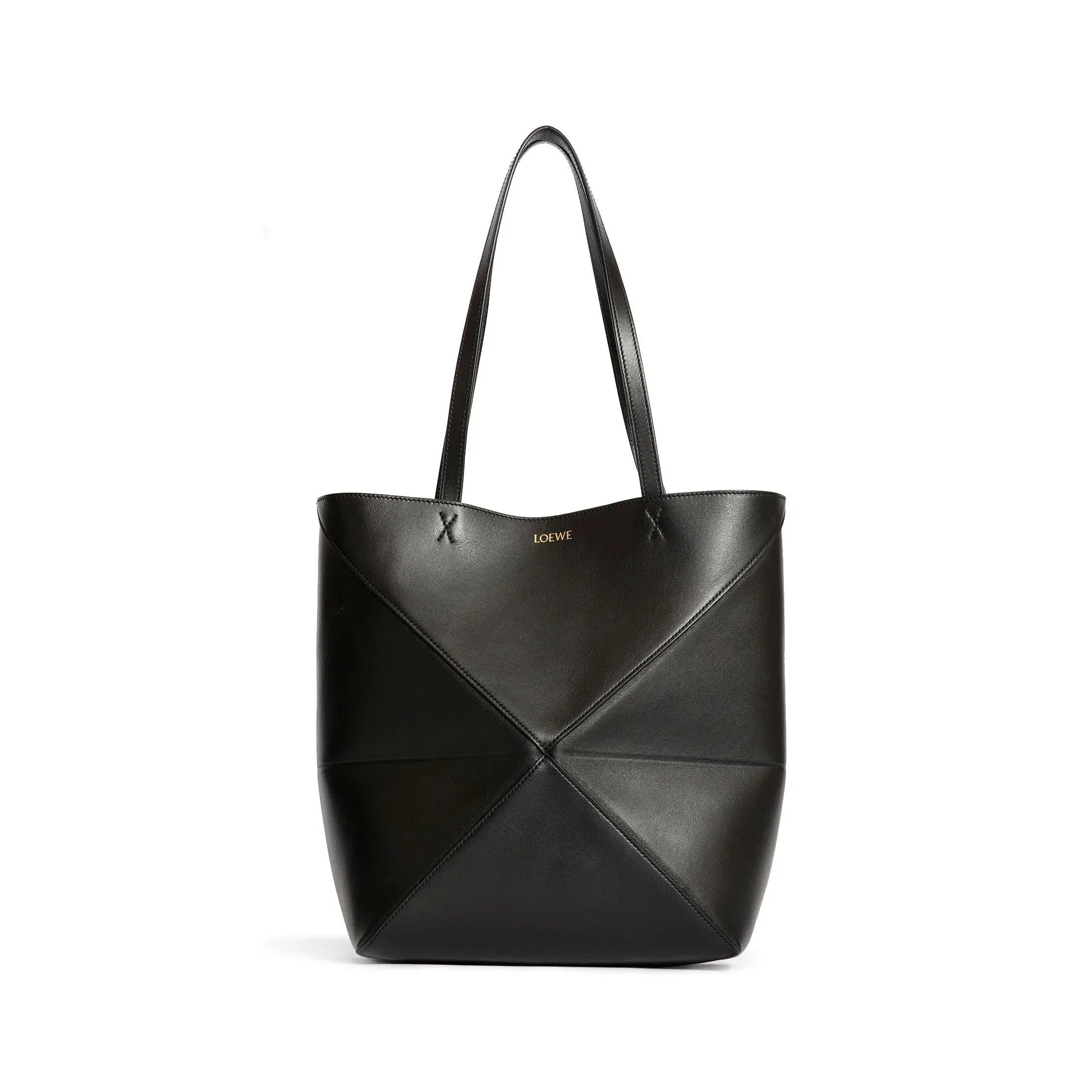 Loewe Medium Puzzle Fold Tote In Shiny Calfskin