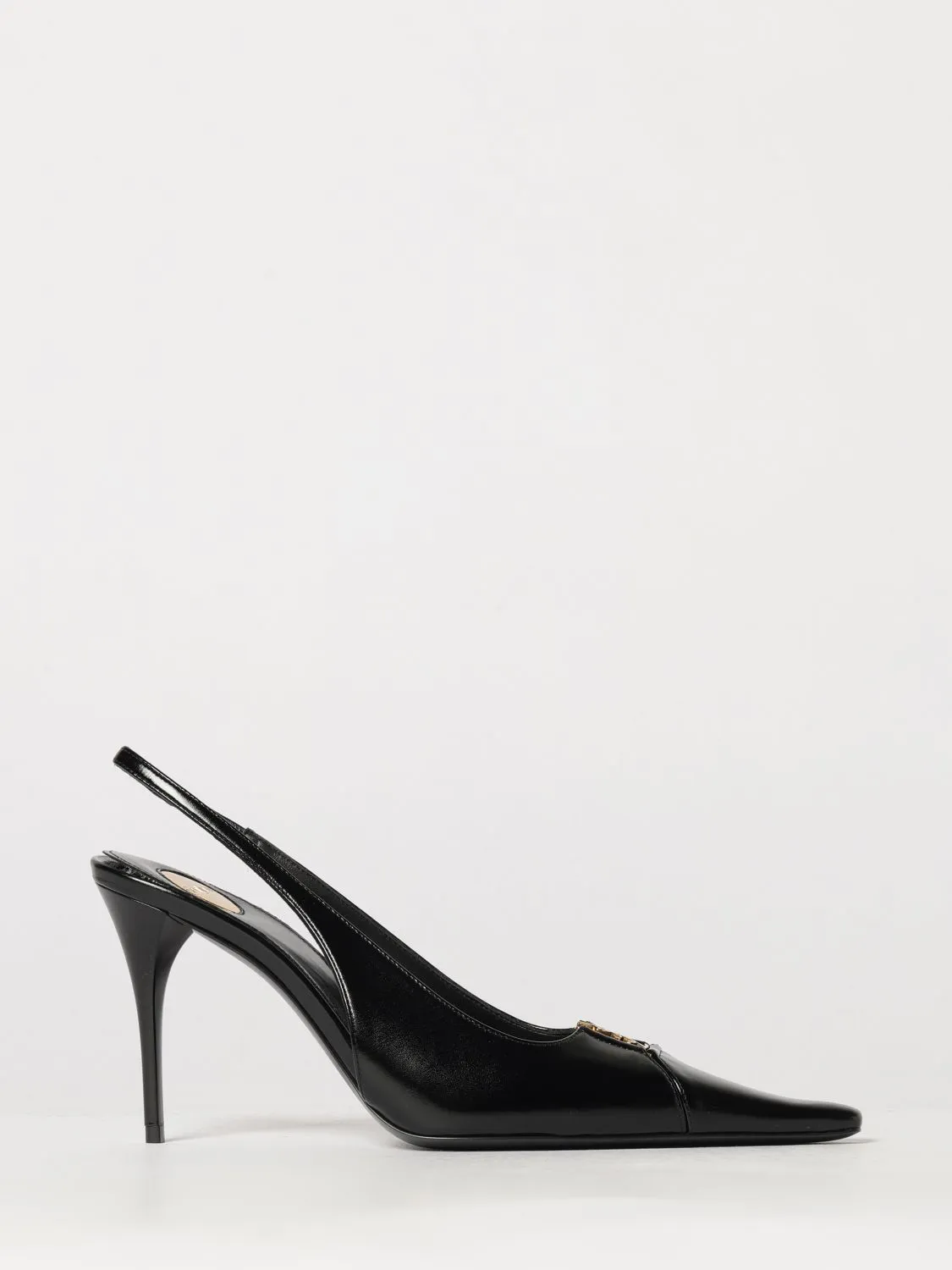 Saint Laurent Babylone Breteuil YSL Monogram Slingback Pumps in Leather
