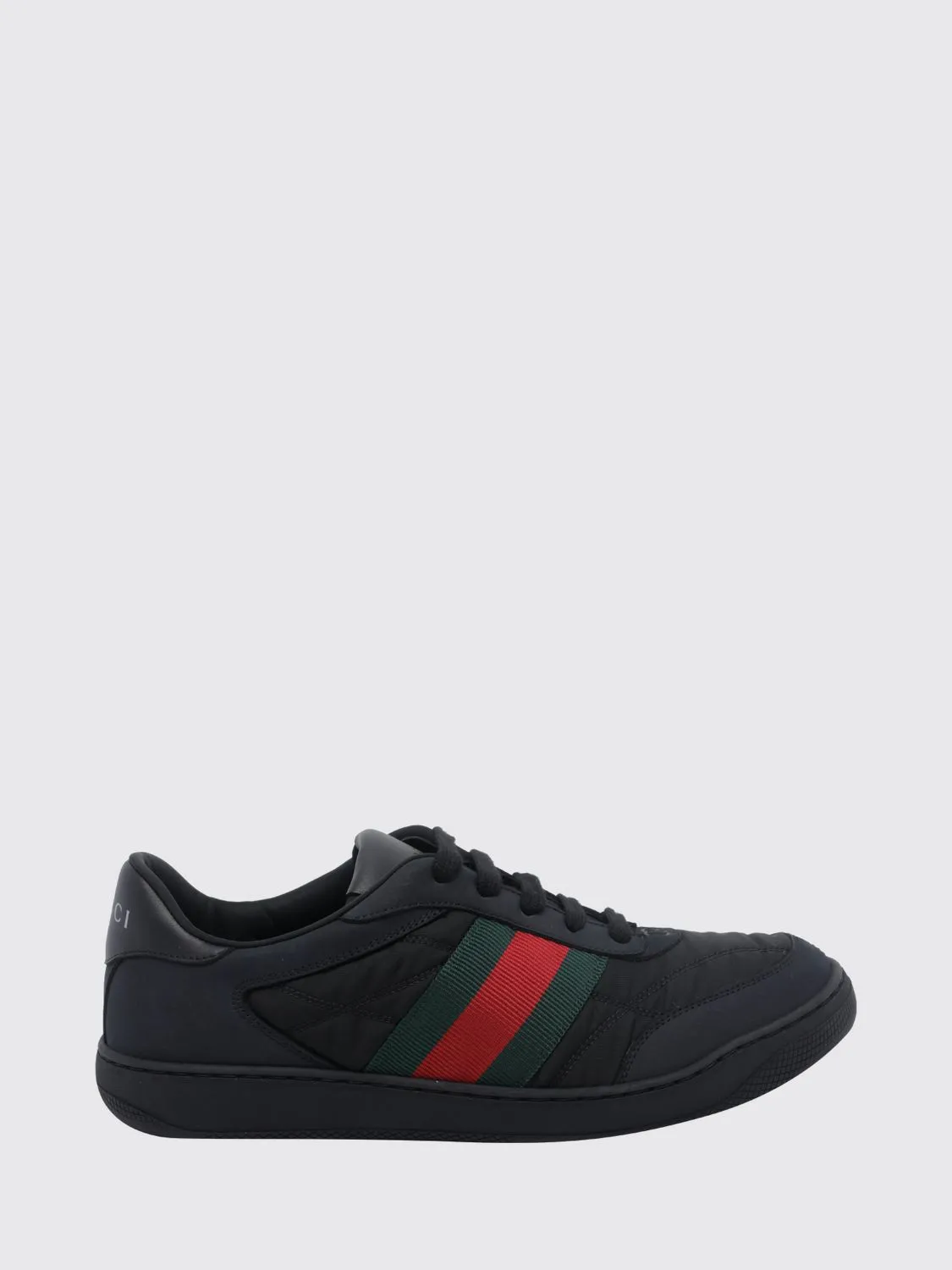 Gucci Screener Leather Sneakers with Striped Web Detail
