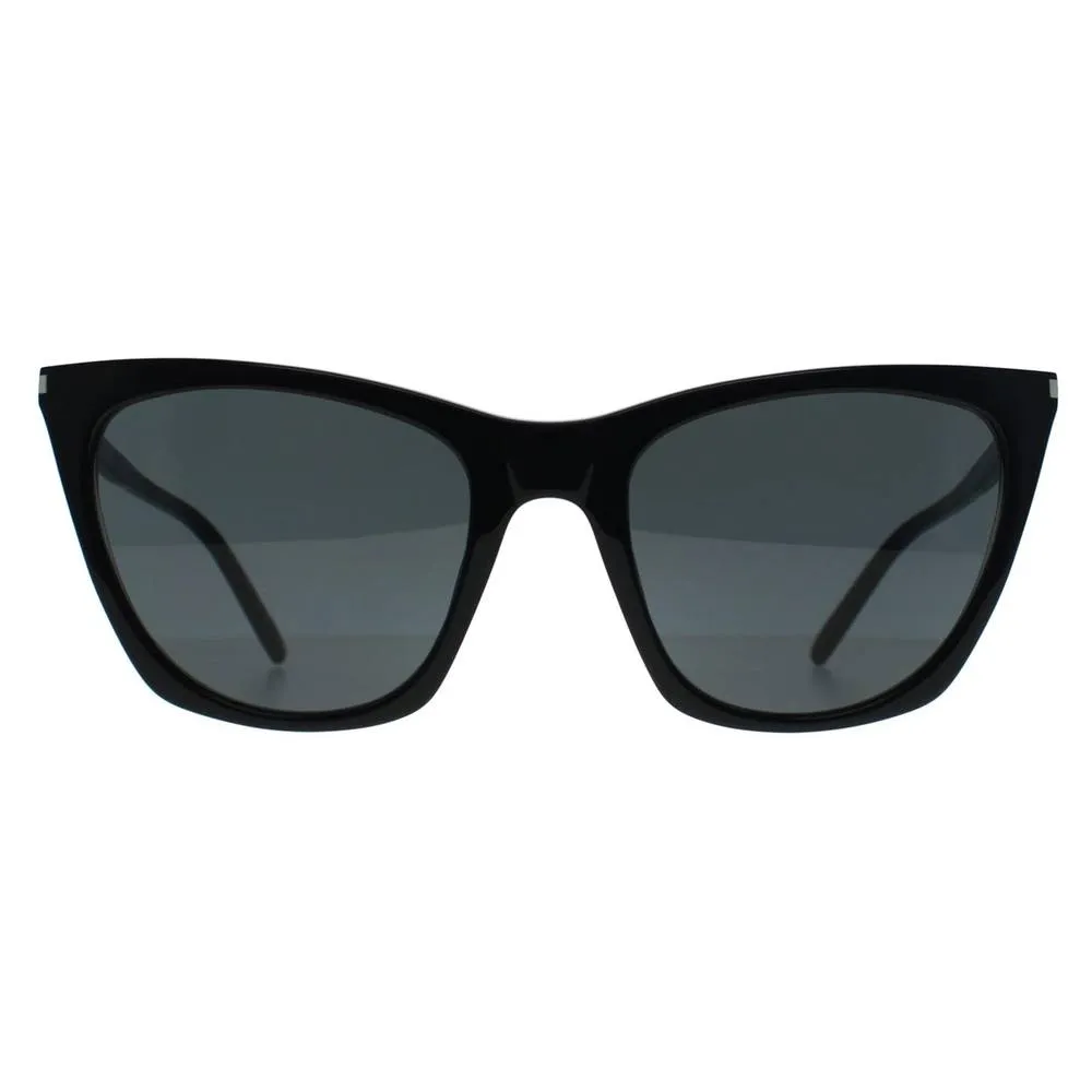 Saint Laurent Cat Eye Shiny Black Grey SL 214 Kate Thin
