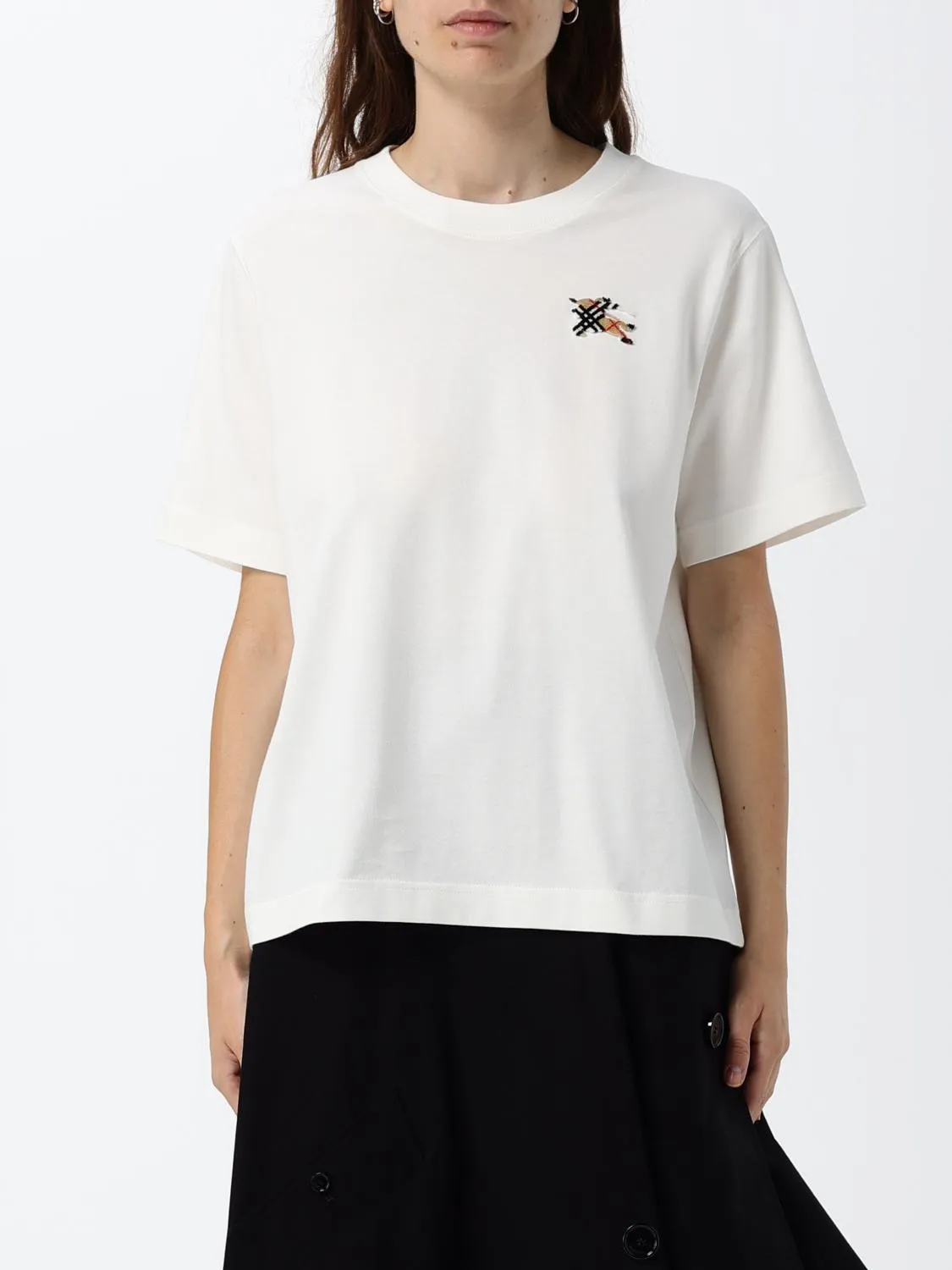 Burberry Equestrian Knight Logo Cotton T-shirt with Dropped Shoulders