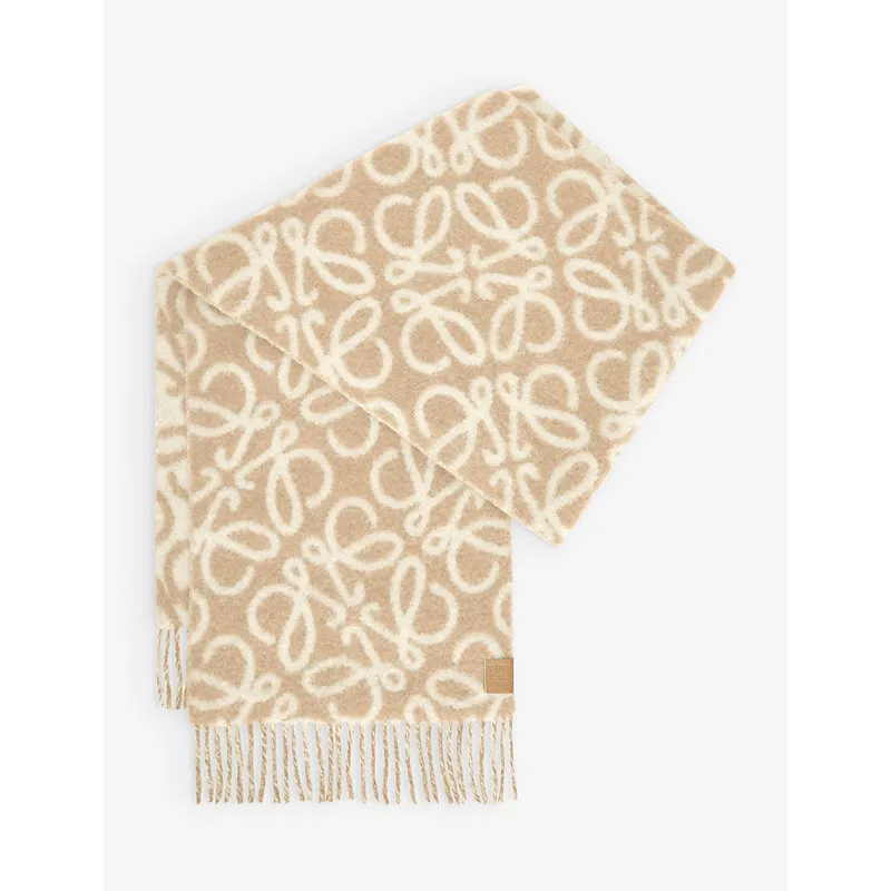 Loewe Anagram-Patch Wool and Alpaca-Blend Scarf