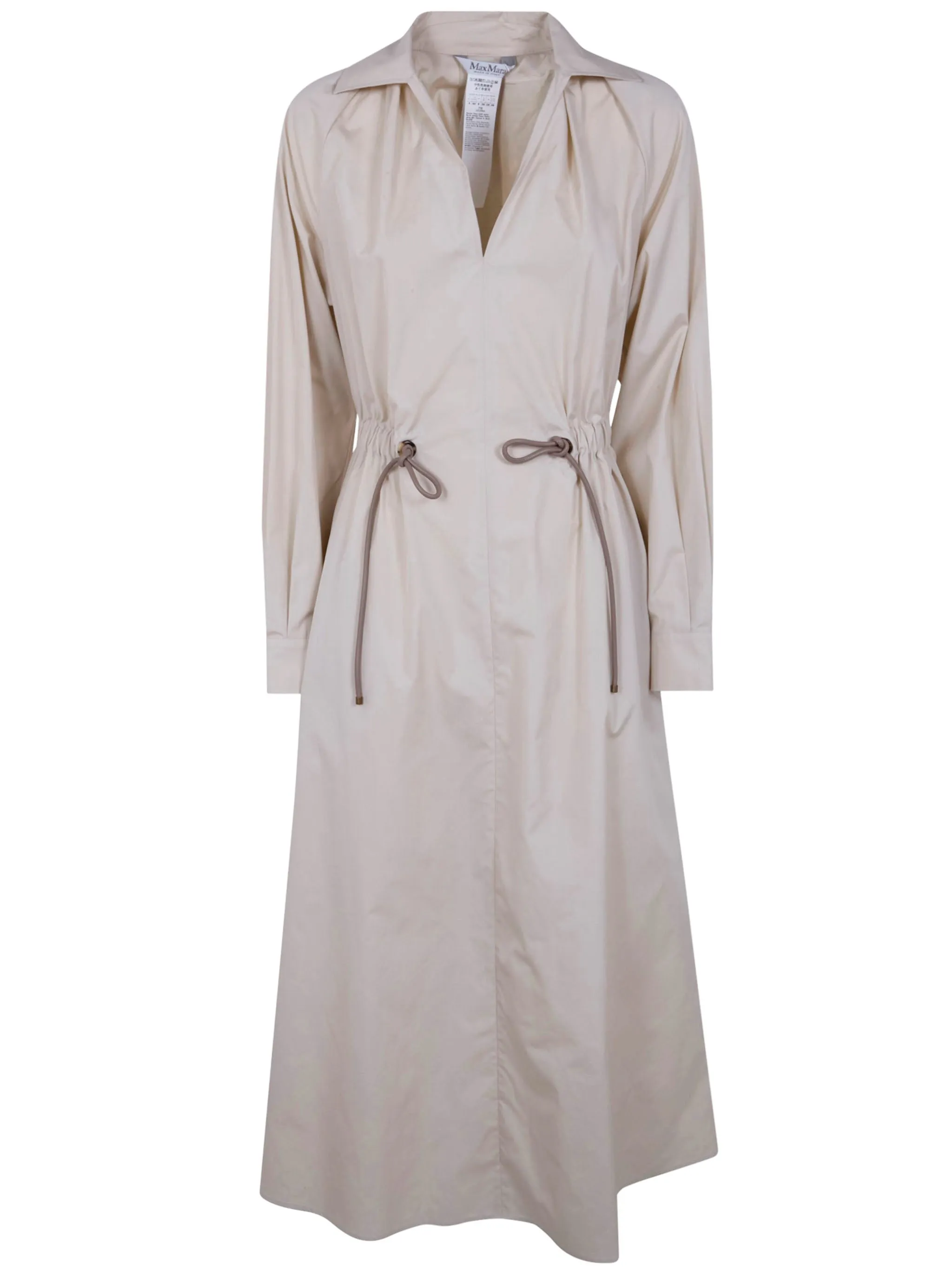 Max Mara “Pedaggi” Cotton Popeline Midi Dress