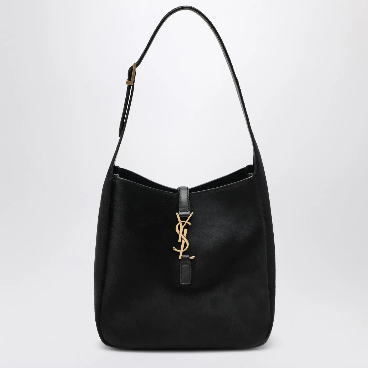 Saint Laurent Black Le 5 À 7 shoulder bag in pony-effect leather