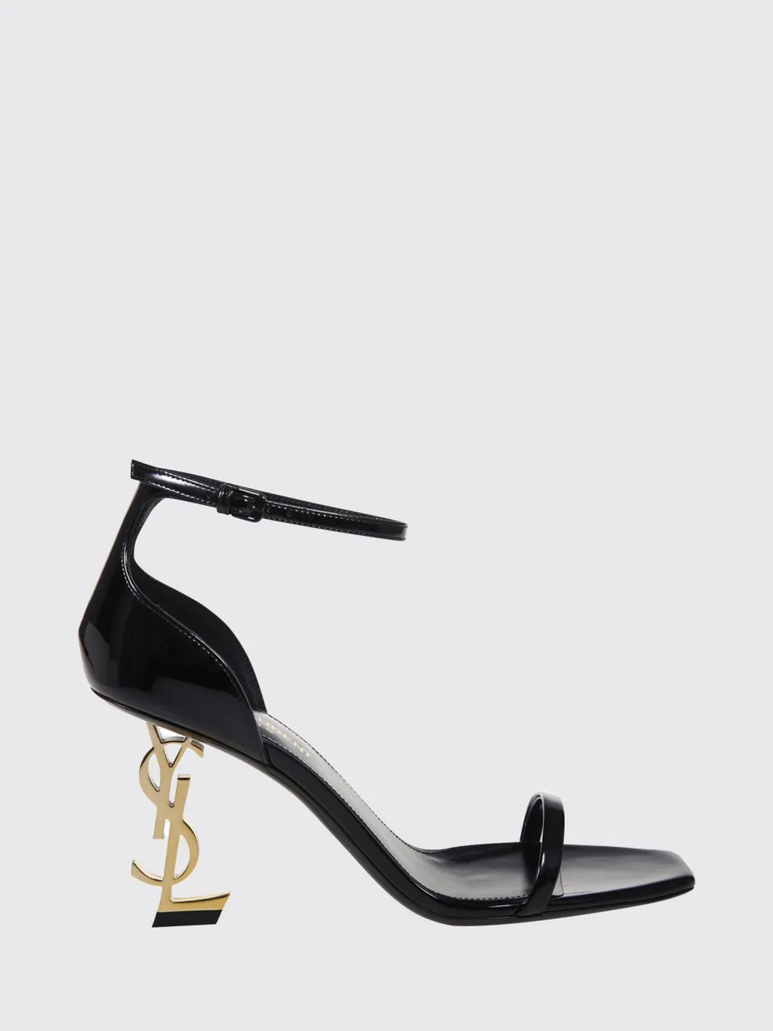 Saint Laurent Opyum Sandals in Patent Leather with YSL Monogram Heel