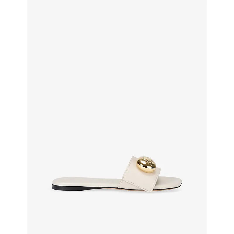 Loewe Pebble Flat Leather Slides