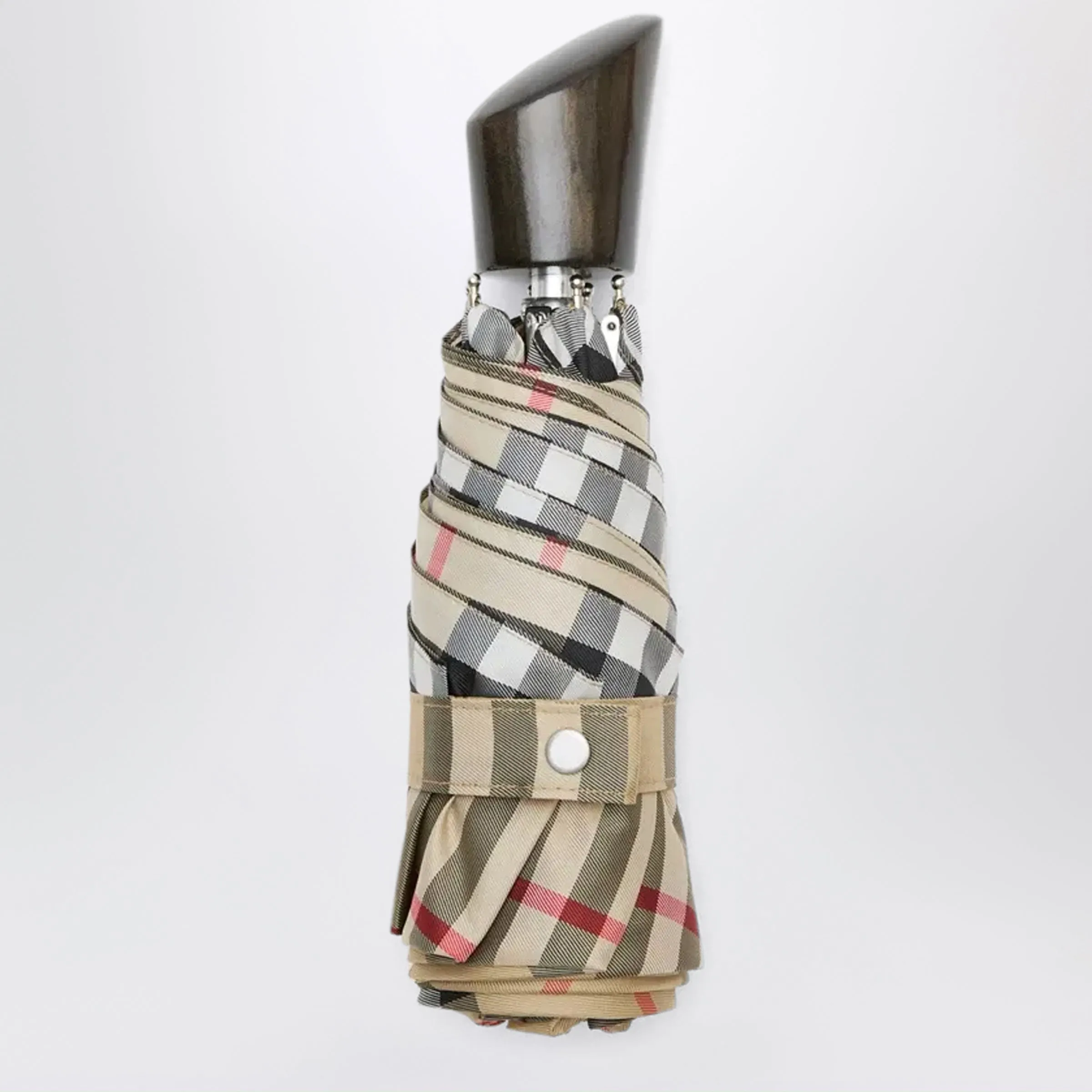 Burberry Foldable Check umbrella in polyester, sand