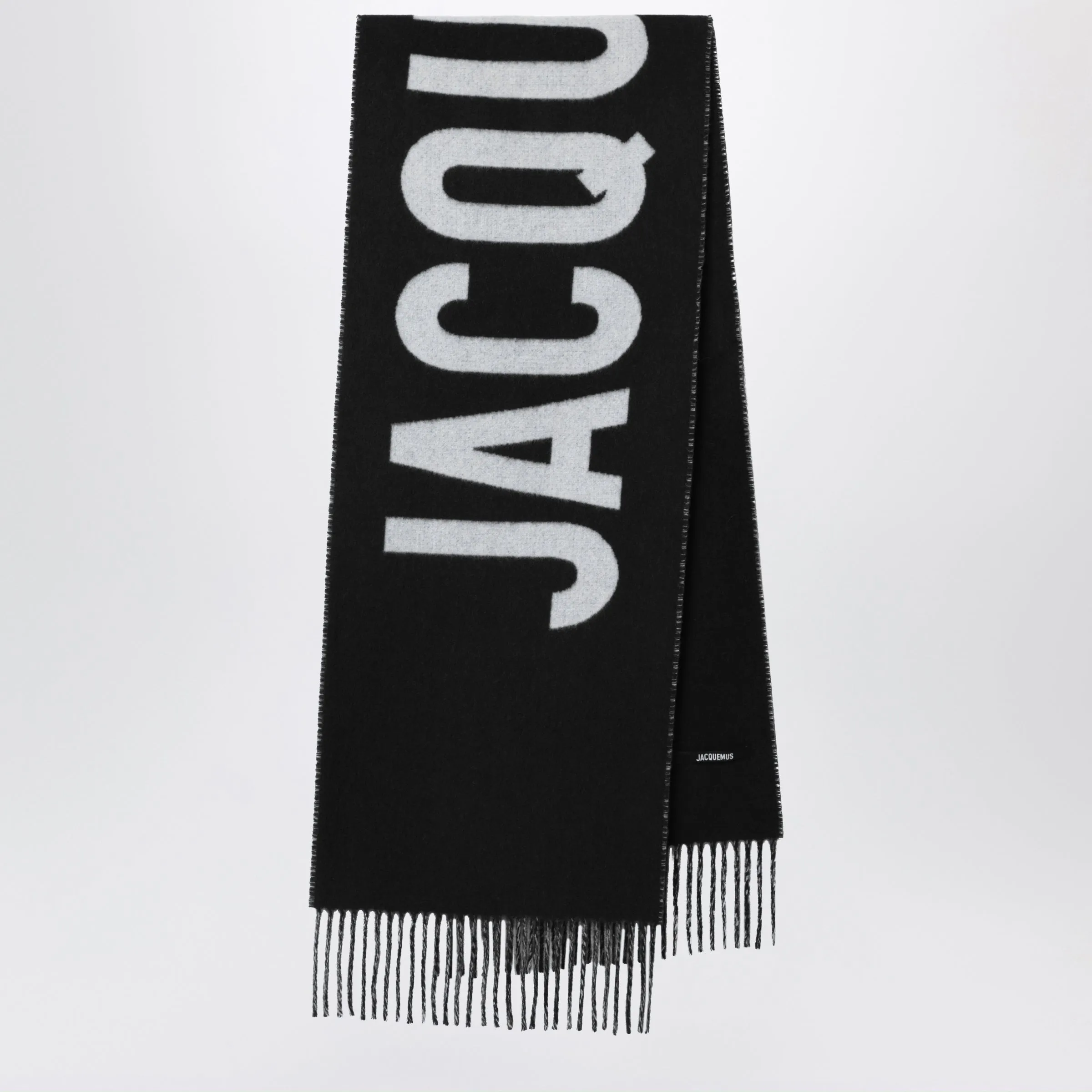 Jacquemus Black wool scarf with logo